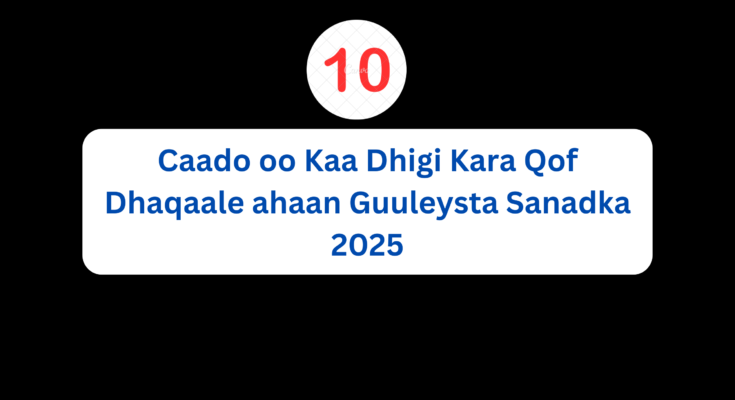 10 Caado oo Kaa Dhigi Kara Qof Dhaqaale ahaan Guuleysta Sanadka 2025